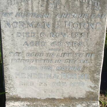 HORNE Norman J. -1951 &amp; Hendrina -1976