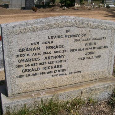 HOWES John -1955 &amp; Viola -1974 :: HOWES Graham Horace -1940 :: HOWES Charles Anthony -1929 :: HOWES Gerald Richard -1916