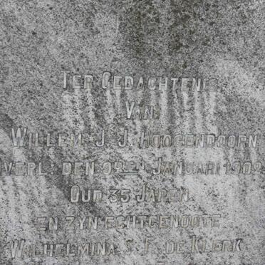 HOOGENDOORN Willem J.J. -1909