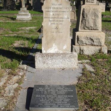 IVEY William John Hosking 1889-1921 :: THOMPSON Pearle Doreen 1910-1989 :: MATHIESON Dulcie Adelia 1913-1993