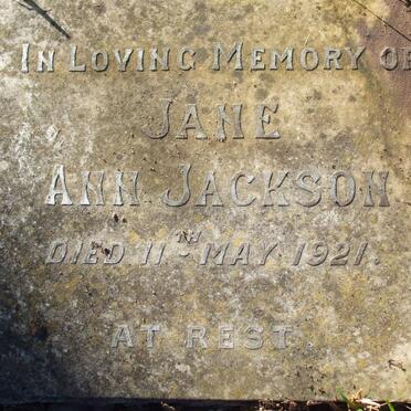 JACKSON Jane Ann -1921