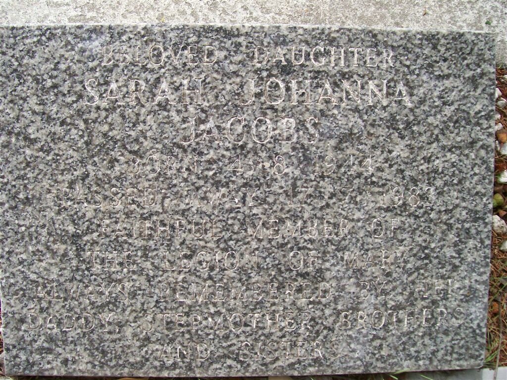 JACOBS Sarah Johanna 1944-1983