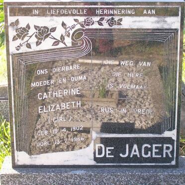 JAGER Catherine Elizabeth, de 1902-1966