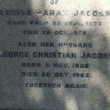 JACOBS George Christian  1886-1962 &amp; Louisa Sarah PALM 1877-1958