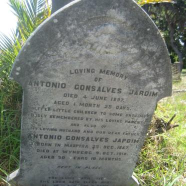 JARDIM Antonio Gonsalves 1867-1918 :: JARDIM Antonia Gonsalves -1897