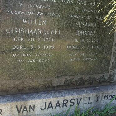 JAARSVELD Willem Christiaan de Wet, van 1901-1955 &amp; Susanna Johanna 1901-1990