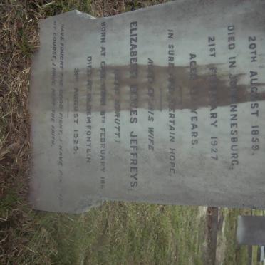 JEFFREYS William Brown 1858-1927 &amp; Elizabeth Boyes STRUTT 1861-1929