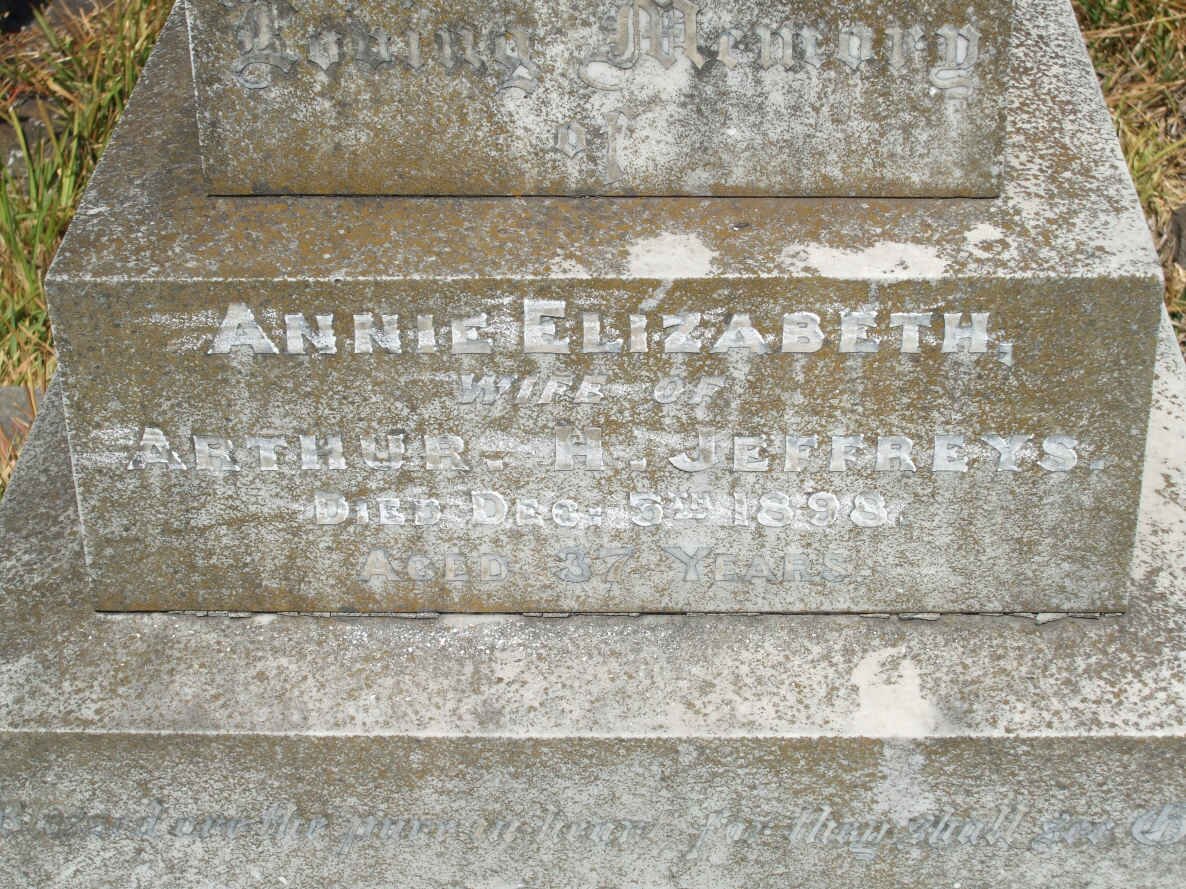 JEFFREYS Annie Elizabeth -1898