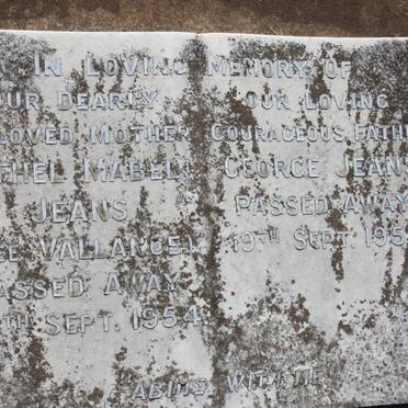 JEANS George -1956 &amp; Ethel Mabel VALLANCE -1954