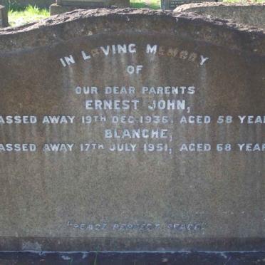 JOHN Ernest -1936 &amp; Blanche -1951