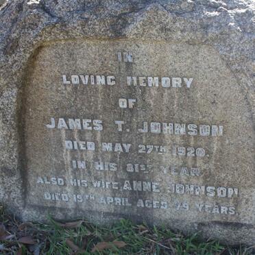 JOHNSON James T. -1920 &amp; Anne ?