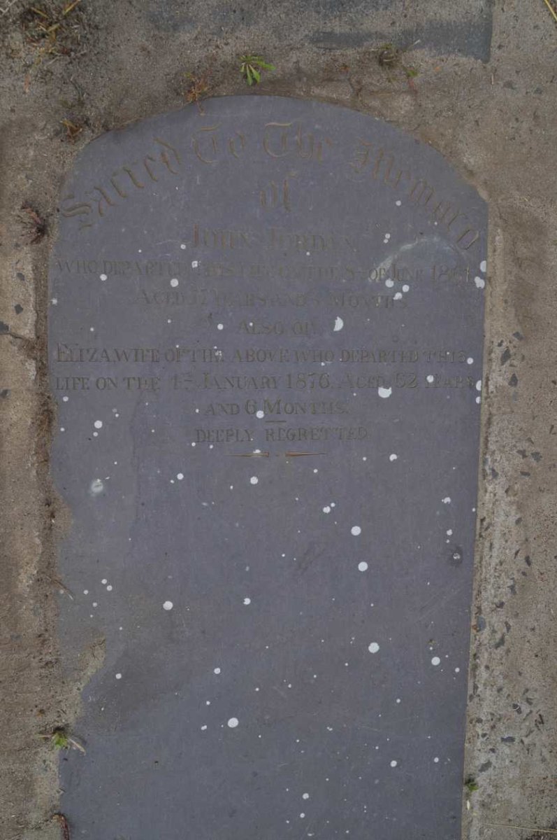 JORDAN John -1861 &amp; Eliza -1876