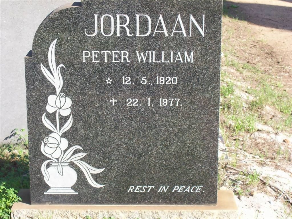 JORDAAN Peter William 1920-1977