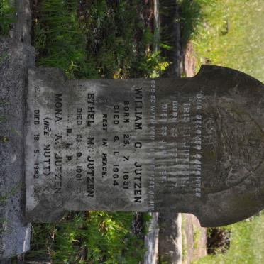 JUTZEN William C. 1881-1964 :: JUTZEN Iris I.I. 1907-1928 :: JUTZEN Ethel M. -1981 :: JUTZEN Mona A. nee  NUTT -1982