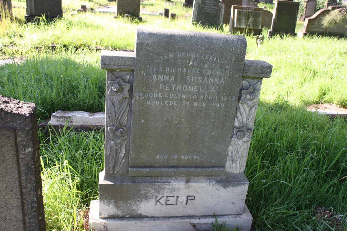 KEMP Anna Susanna Petronella nee COLYN 1886-1949