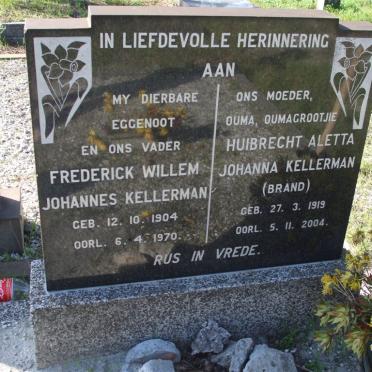 KELLERMAN Frederick Willem Johannes 1904-1970 &amp; Huibrecht Aletta Johanna BRAND 1919-2004