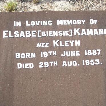 KAMANN Elsabe nee KLEYN 1887-1953
