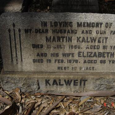 KALWEIT Martin -1950 &amp; Elizabeth -1978