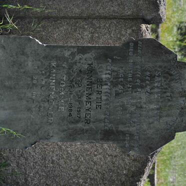 KANNEMEYER Sarah Ann nee PHILLIPS -1936 :: KANNEMEYER Bertie 1917-1984 :: KANNEMEYER Tommie 1915-1992