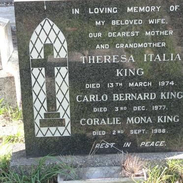 KING Theresa Italia -1974 :: KING Carlo Bernard -1977 :: KING Coralie Mona -1988