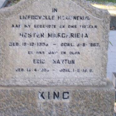 KING Eric Harton &amp; Hester Margarieta 1903-1967