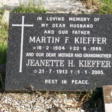 KIEFFER Martin F. 1904-1988 &amp; Jeanette H. 1913-2005