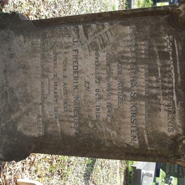 KIRSTEN J. Frederik 1833-1914 &amp; Margaretha S. KOTZE 1842-1912