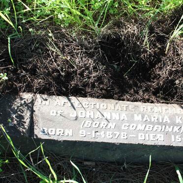 KIRCH Johanna Maria nee COMBRINK 1878-1951