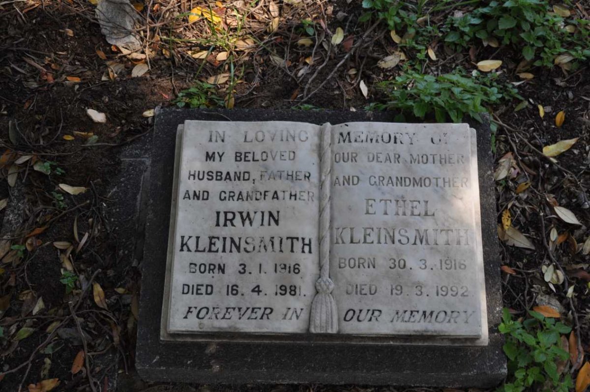 KLEINSMITH Irwin 1916-1981 &amp; Ethel 1916-1992