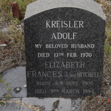 KREISLER Adolf -1970 &amp; Elizabeth Frances  MITCHELL 1905-1994