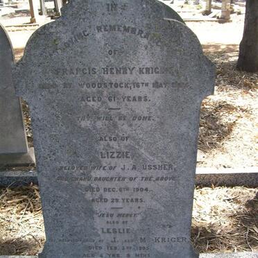 KRIGER Francis Henry -18?? :: USSHER Lizzie  -1904 :: KRIGER Leslie  -1905