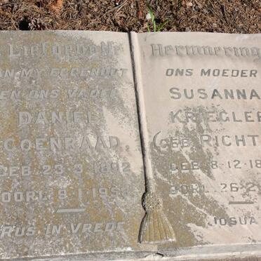 KRIEGLER Daniel Coenraad 1892-1958 &amp; Susanna RICHTER 1894-1985