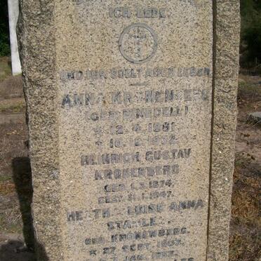 KRONENBERG Heinrich Gustav 1874-1947 &amp; Anna BINEDELL 1881-1932