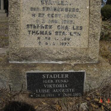 KRONENBERG :: STADLER Viktoria Luise Auguste nee FUNK 1911-2002