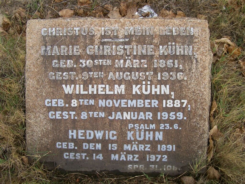 KUHN Marie Christine 1861-1936 :: KUHN Wilhelm 1887-1959 :: KUHN Hedwig 1891-1972