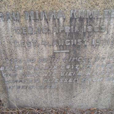 KUMLEBEN Minna 1863-1921