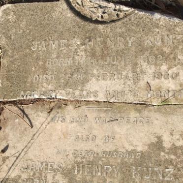 KUNZ James Henry 1882-1900, KUNZ James Henry 1841-1903