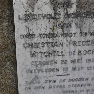 KOCK Christian Frederick Mitchell, de 1887-1923