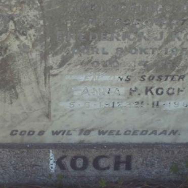 KOCH Frederick J. -1952 &amp; Anna P. 1912-1986