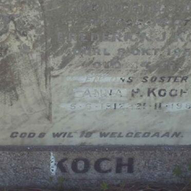 KOCH Frederick J. -1952 &amp; Anna P. 1912-1986