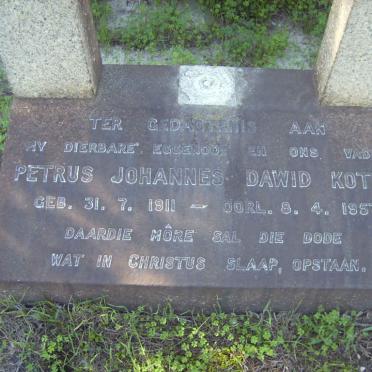 KOTZE Petrus Johannes Dawid  1911-1957