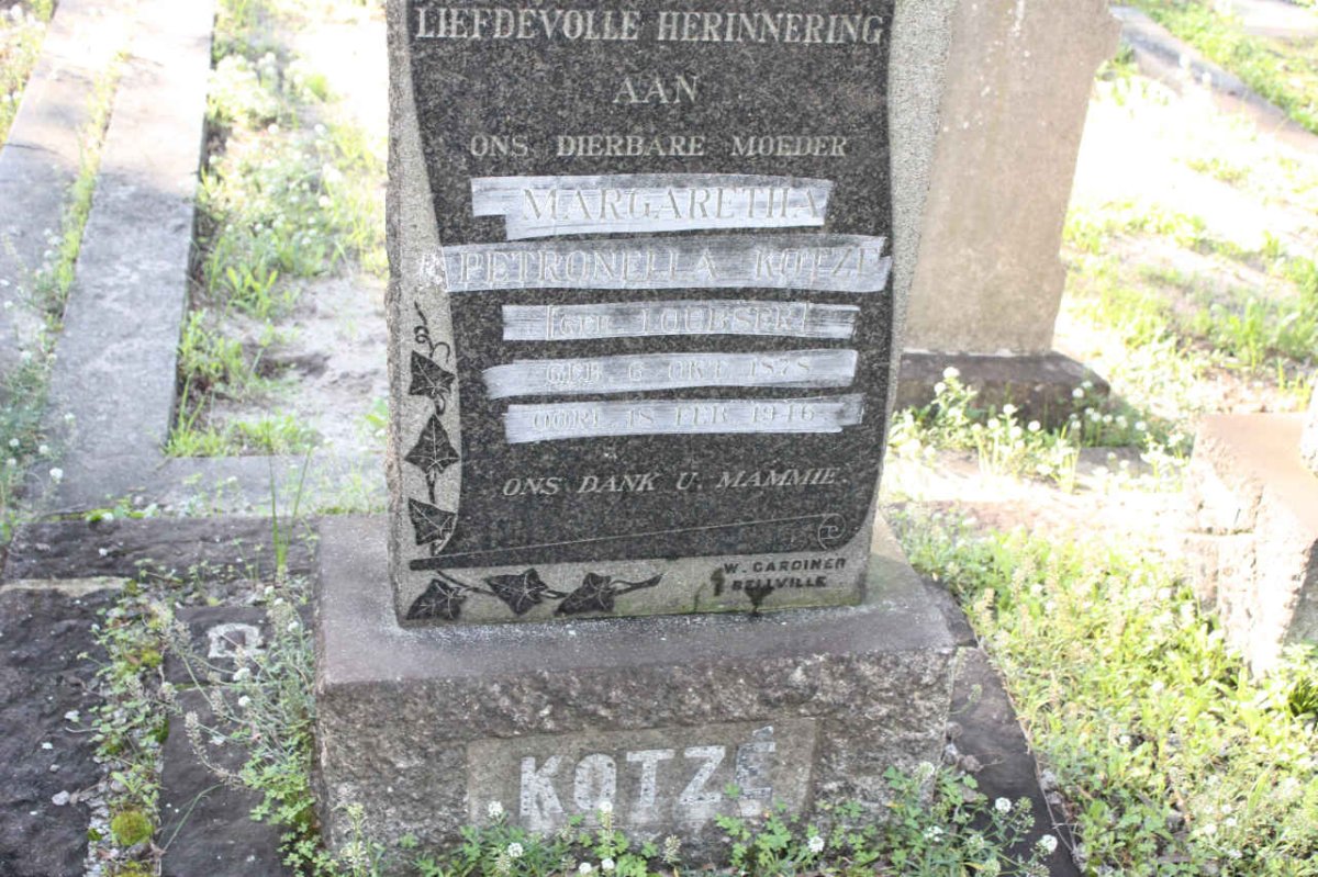 KOTZE Margaretha Petronella nee LOUBSER 1878-1946