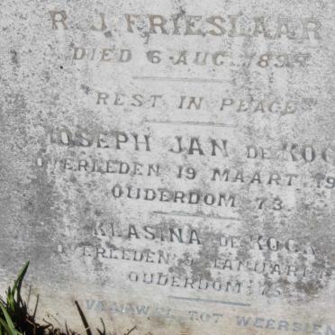 KOCK Joseph Jan, de -1928 &amp; Klasina -1929