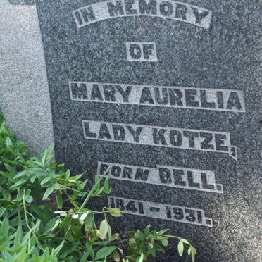 KOTZE Mary Aurelia Lady nee BELL 1841-1931