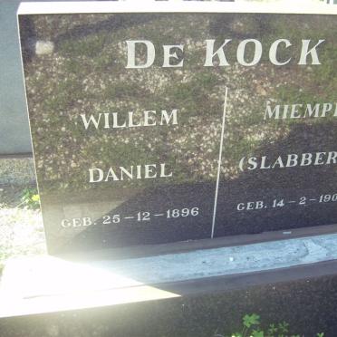 KOCK Willem Daniel, de 1896- &amp; Miempie SLABBERT -1901