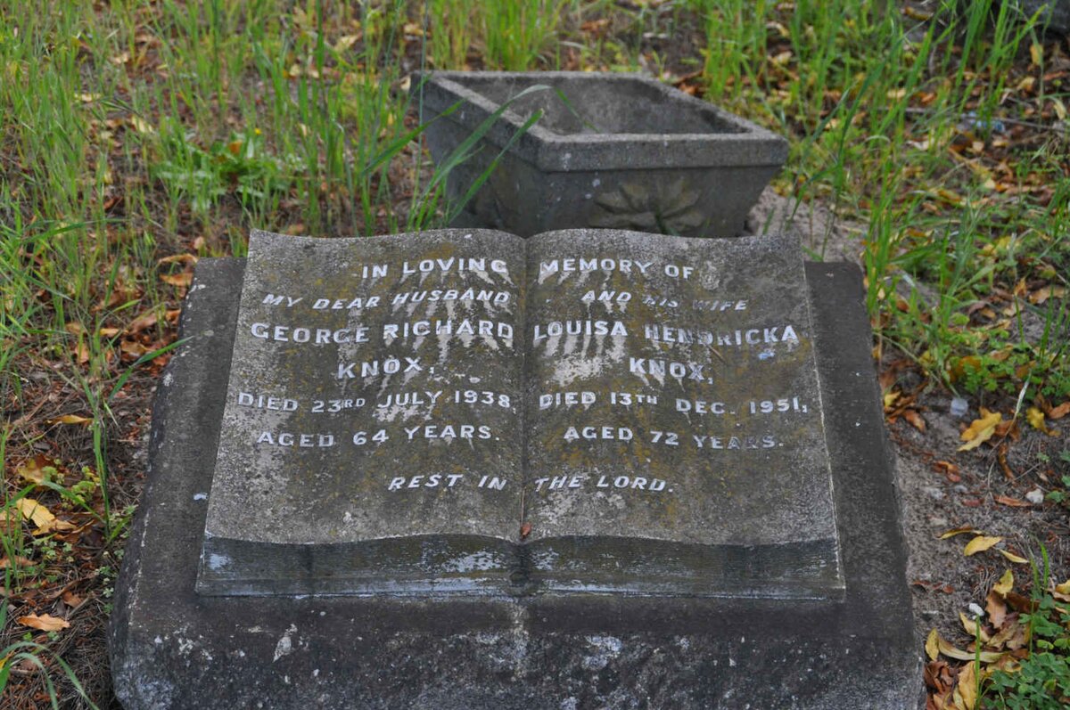 KNOX George Richard -1938 &amp; Louisa Hendricka -1951