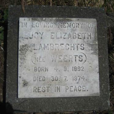 LAMBRECHTS Lucy Elizabeth nee WEERTS 1892-1974