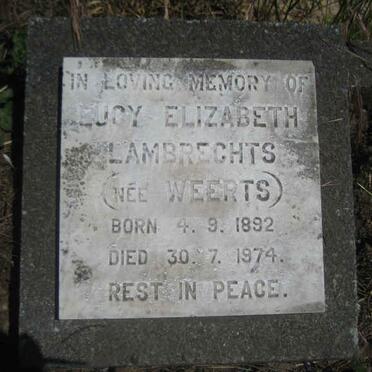 LAMBRECHTS Lucy Elizabeth nee WEERTS 1892-1974