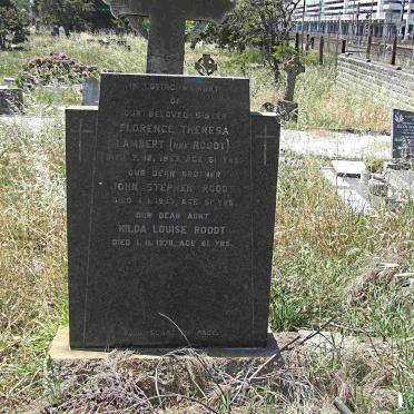 LAMBERT Florence Theresa nee ROODT -1953 :: ROODT John Stephen -1963 :: ROODT Hilda Louise -1978