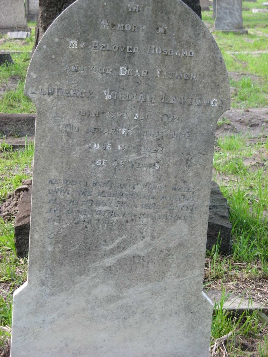 LAWRENCE William Lawrence 1872-1922